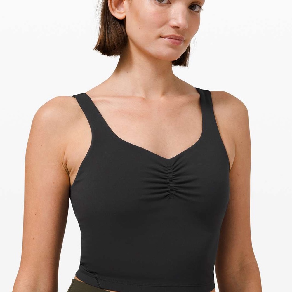 lululemon athletica Black Ruched Front Align Tank